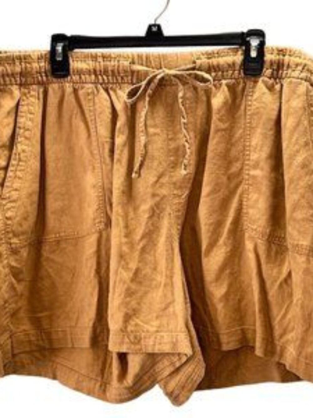 Women Khaki Tan Elastic Waist Loose Pockets